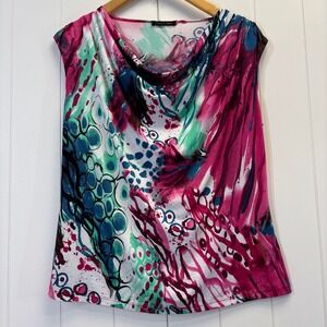 Jennie & Marlis Y2K Artsy Cowl Neck Top Womens Size XL Dopamine Avant Garde Chic